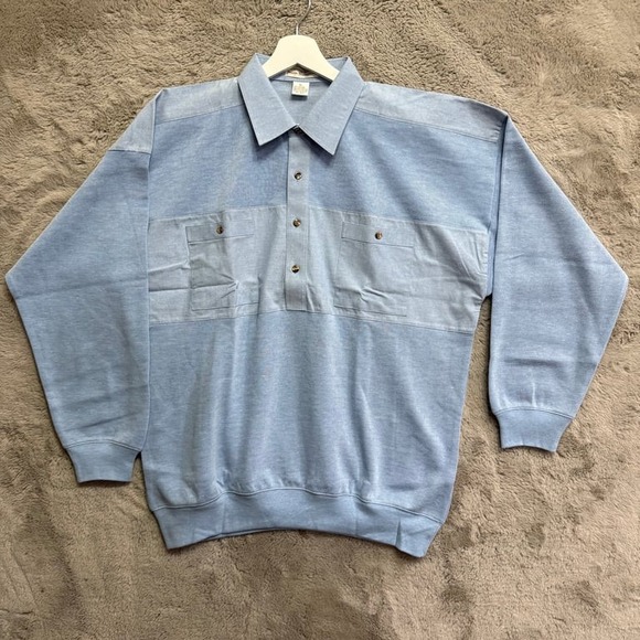Vtg Norm Thompson Men's Blue Cotton-Blend Polo Shirt Size XL Escape Ordinary - Picture 1 of 8